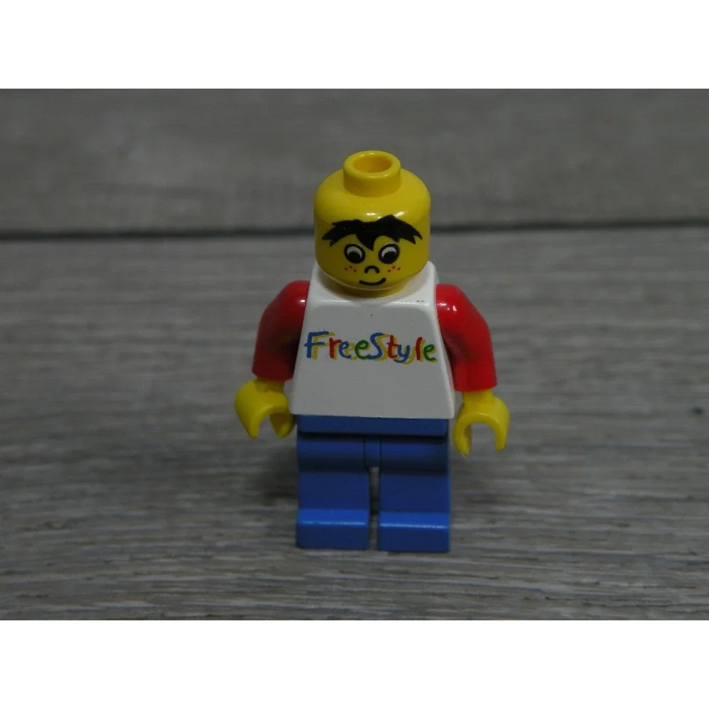 LEGO Minifigure Freestyle Boy Red Shirt Blue Legs Yellow Head Vintage